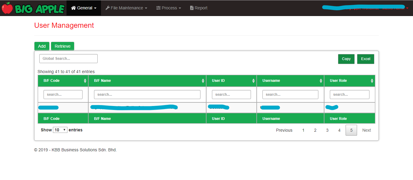 BAMIS User management